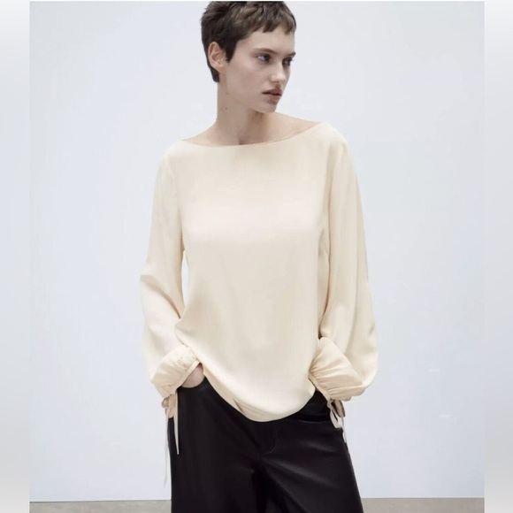 Zara Studio Boat Neck Blouse (Size L) - Picture 1 of 12